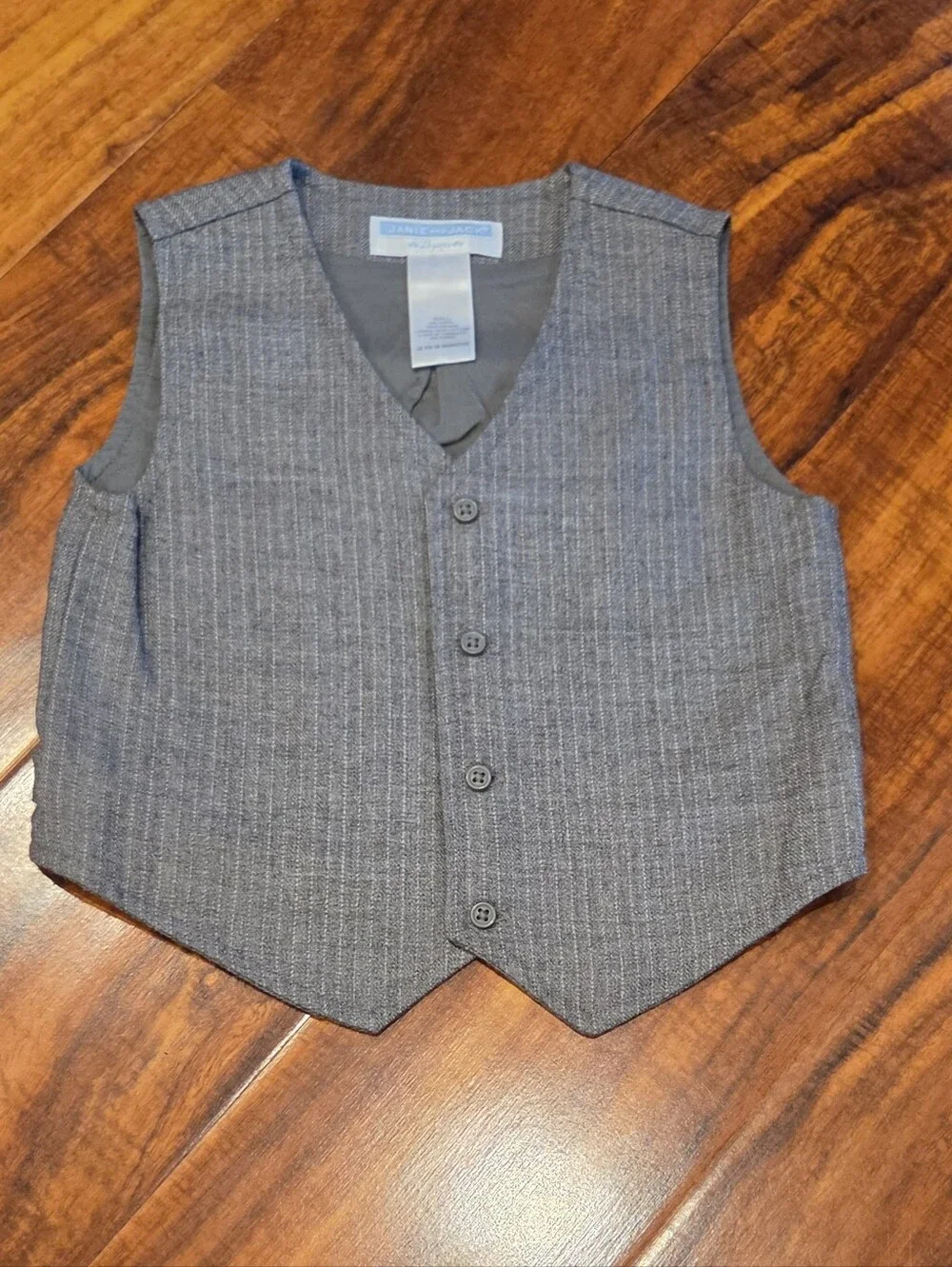 Janie and Jack EUC/NWT 12-18 Month Gray Vest, Knickers, Dog Bowtie and Plaid Cap